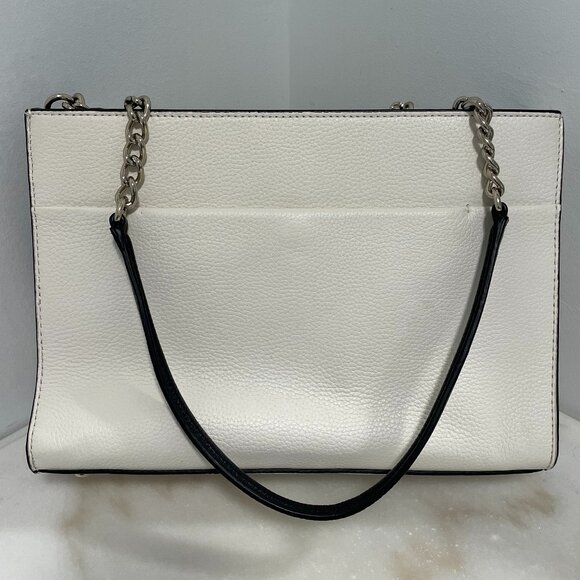 kate spade new york handbag leather cream with black detailed bow - Picture 3 of 9